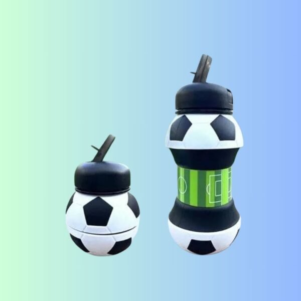 TEMSON Expandable Collapsible Silicone Water Cup Press And Play Interactive Folding Water Bottle For Kids For Sports, Trekking, Cycling, Gym, School Water Bottle With Snap Hook (White)