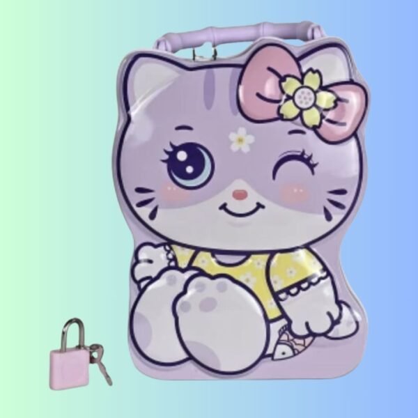 LICHIE Cute Cat Design Piggy Bank (Purple)