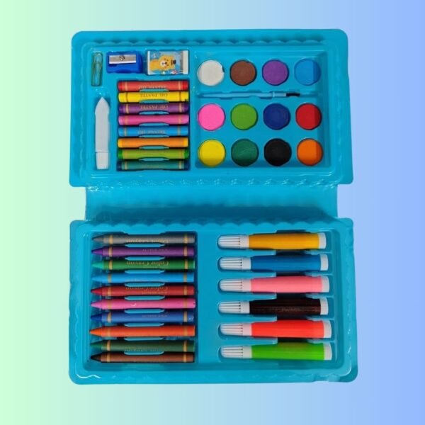 New 42 Pcs Drawing Color Kit Gift Set, Sketch Crayon Painting Water Paint Art Colour Kit Set for Kids (Blue)