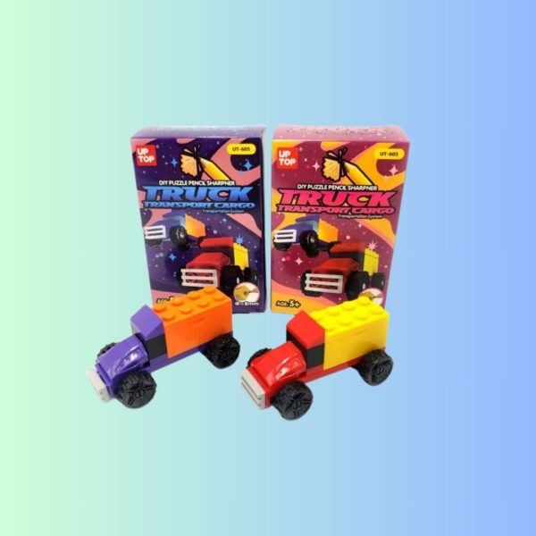 kunya DIY Puzzle Pencil Sharpeners 1 Pieces Stationery Puzzle in Bricks Characters Blocks Assemble DIY for Kids Boys and Girls Return Gift for Birthday 5+ Years (Truck)