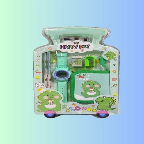 PENCIL STATIONARY SET FOR BOYS AND GIRLS CARTOON THEMED (Green)