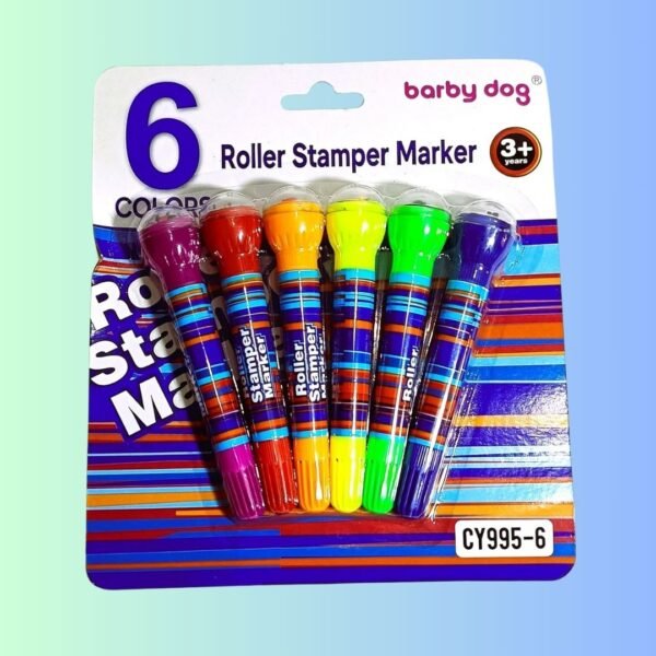 Colourful Stamping and Marker for kids,2 in 1 Stamping Marker Pen, Drawing Marker for girls and boys, 6 Piece Multicolor colour set in one pack (1)