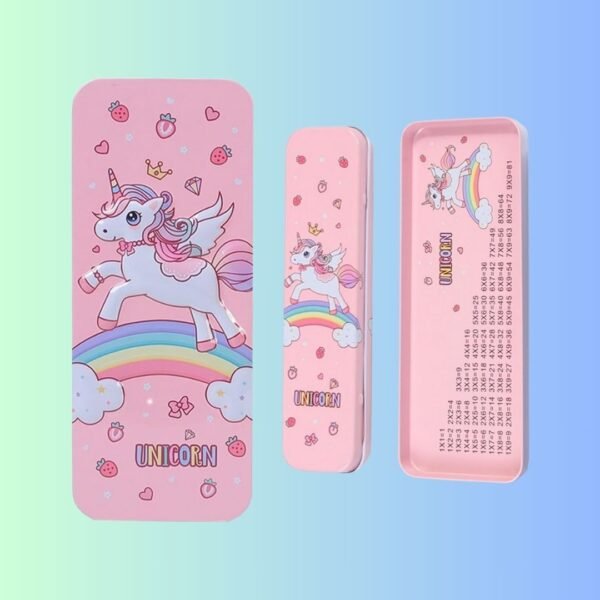 Rozi Decoration Unicorn Theme Pink Pencil Box for Kids Pack of 1 Set Pencil Box for Girls | Unicorn Pencil Box for Girls Pink | Stationery Box for Girls Cute