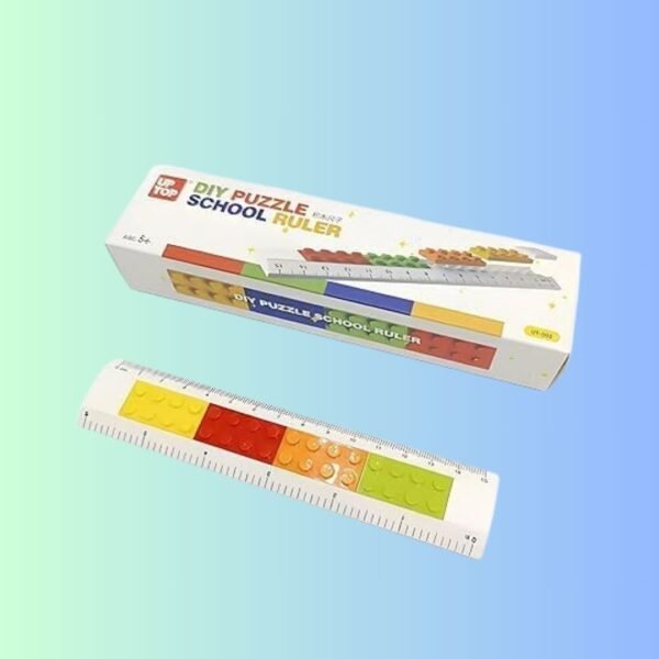 SAMVARDHAN 5 Years+ DIY Puzzle Block Ruler Scale for Kids, Stationery Gift for Girls, Return Gifts, Scale Ruler for School (Pack of 1)