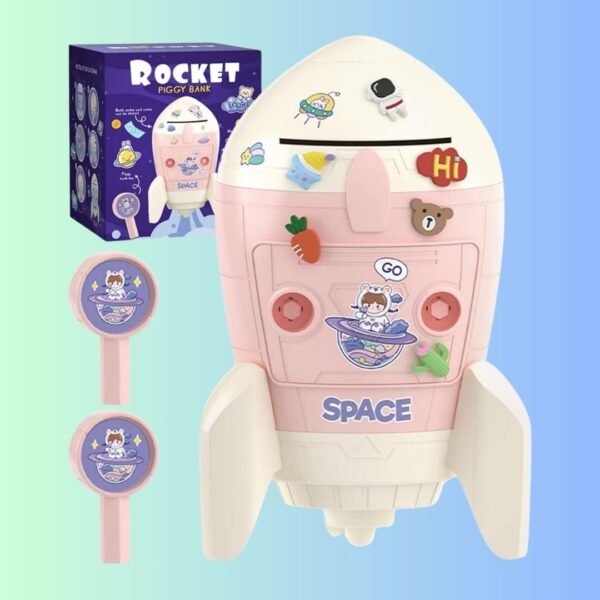 LIGHTER HOUSE Piggy Bank, Rocket Astronaut Toys with Cash Bank Resin Money Jar for Space Decor, Spaceman Piggy Banks Gifts for Boys Girls- (01 Pc.) Mix Colour