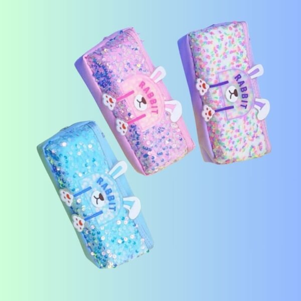 New JANTA- Pencil Pouch/Case, Rabbit Design, Kawaii Stationery,(Pink),1 Piece