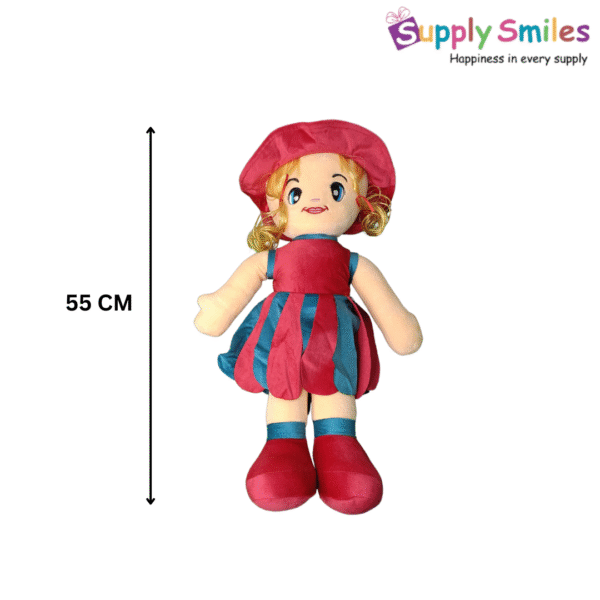 Striped Dress Girl Doll – 55 CM Soft & Stylish Gudiya for Kids