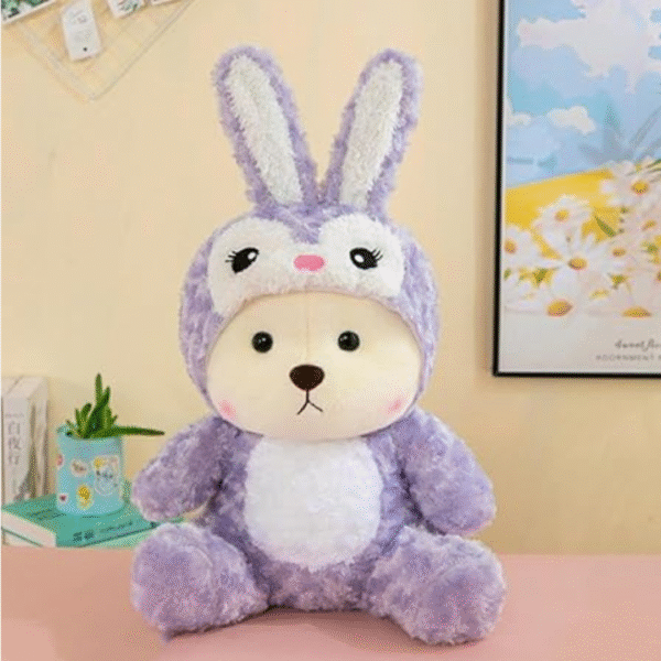 Purple Bunny Bear Soft Toy – Big Size Cuteness for Girls & Kids