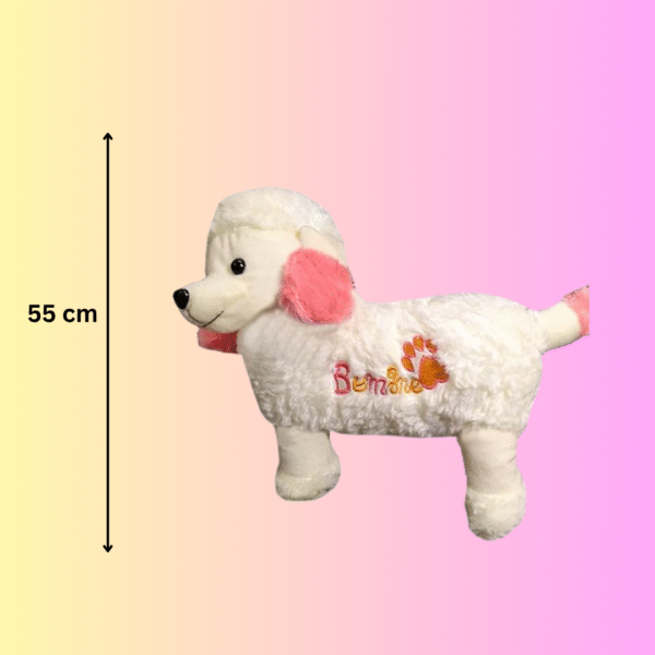 Cute Poodle Soft Toy for Kids – White & Pink | Plush Dog Stuffed Animal