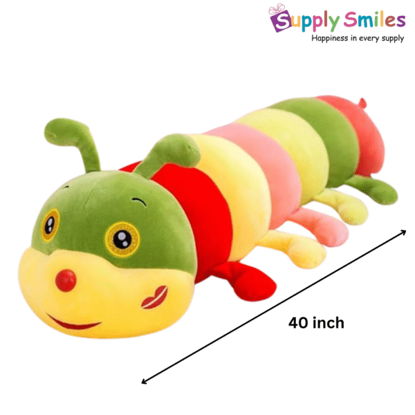 Caterpillar Soft Toy – Colorful Plush Stuffed Animal Pillow for Kids & Babies | Cute, Huggable, and Comfortable – By Supply Smiles