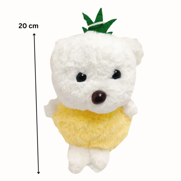 Supply Smiles Pineapple Bear Plush Toy | 20 cm – Cute White Teddy with Tropical Style