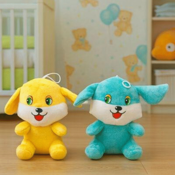Supply Smiles Puppy Soft Toy Set | Cute 20 CM Plush Yellow & Blue Dogs for Kids & Gifting