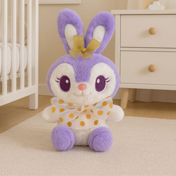 ✨ Supply Smiles Purple Bunny Plush | Cute Soft Toy Teddy with Bow for Kids & Gifts