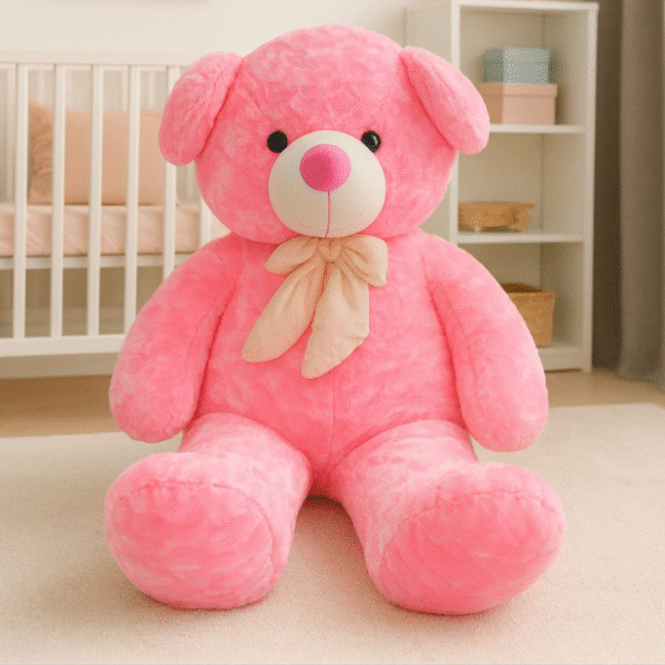 Supply Smiles Pink Teddy Bear 🧸💖 | Big Soft Plush Toy for Kids, Love Gifts & Room Décor – 125 CM