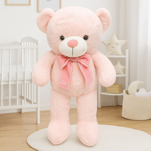 Giant Teddy Bear Soft Toy β 85cm Cute Plush with Bow, Perfect Gift for Kids & Loved Ones (Pink)