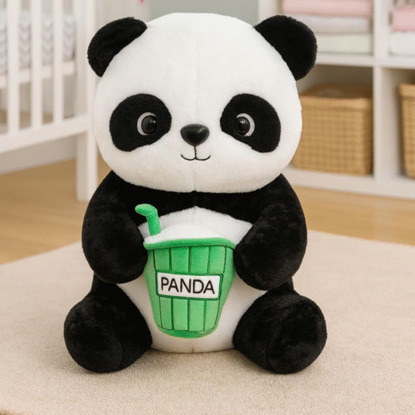Super Soft Adorable Panda Plush Toy Holding Bubble Tea β 50 cm Cute & Huggable Gift for Kids & Babies ππΌπ₯€