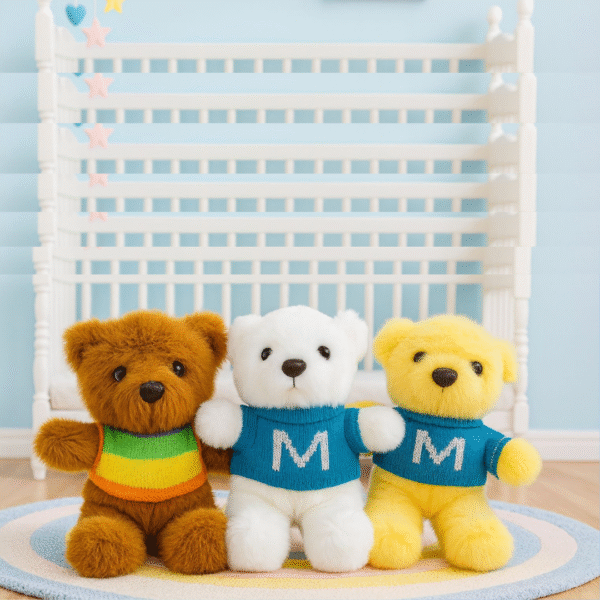 Cute Teddy Bear Plush Soft Toy with Colorful Sweater (25 cm)