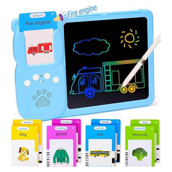 Supply Smiles Kids Learning Tablet with Flash Cards & LCD Writing Pad | Educational Toy for Toddlers