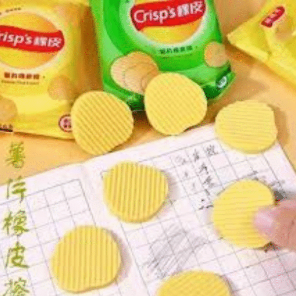 Supply Smiles Potato Chips Erasers | Fun & Creative Crisp Style Stationery for Kids & Students (Pack of Multi Pieces)