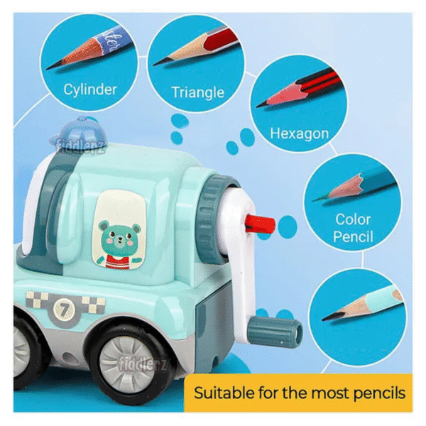 🚗 Car Shaped Table Sharpener for Kids | ABS Plastic, Compact Design, Cute & Durable – Age 3 to 10 Years