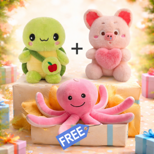 Buy Pig 1 + 1 Turtle & Get 1 Octopus FREE! (Value Pack).